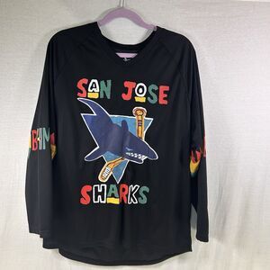 San Jose Sharks Black History Month Hockey Long Sleeve Jersey Size Medium